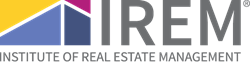 IREM logo featuring geometric shapes in blue, yellow, and purple, with the text “Institute of Real Estate Management” below—representing key property management expertise.